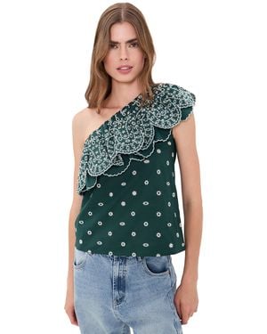 Essentiel Antwerp Kath Scallop Edge Top - Green