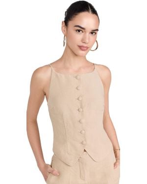 Onia Air Linen High Neck Top - Natural