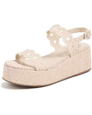 Larroude Florence Broderie Flatforms - White