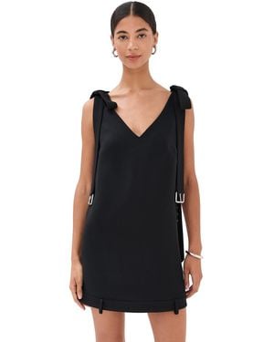 Monse Shoulder Tie Mini Dress - Black