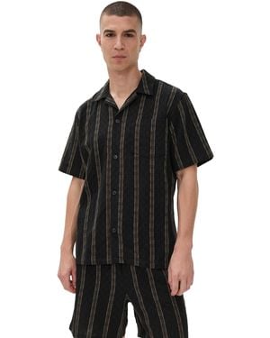 Les Deux Lukas Check Dobby Shirt - Black