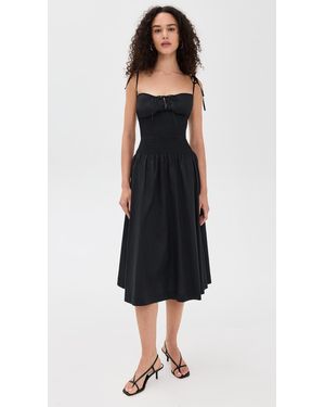 GUIZIO Daye Midi Dress in Black | Lyst