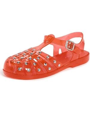 INTENTIONALLY ______ Ellery Studded Jelly Sandals - Red