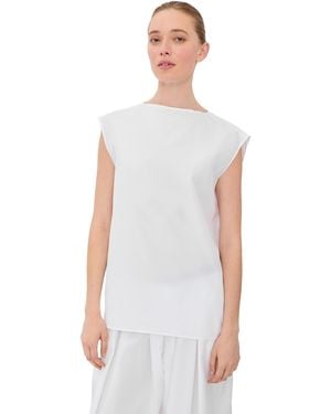 Tibi Summer Nylon Sleeveless Cocoon Top - White