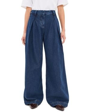 FAVORITE DAUGHTER The Denim Pleats For Days Pants - Blue