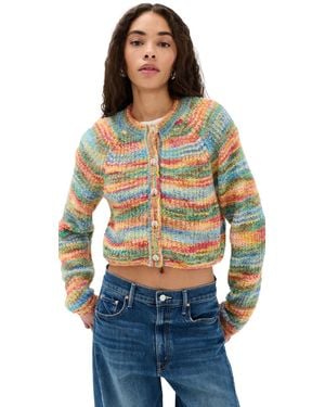 Mother The Raglan Crop Alpaca Cardigan - Blue