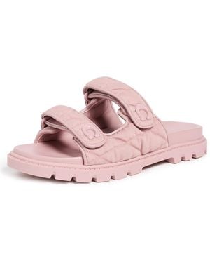 COACH Sculpted C Quilted Washed Denim Double Band Sandals Sandals, Synthetic - Pink