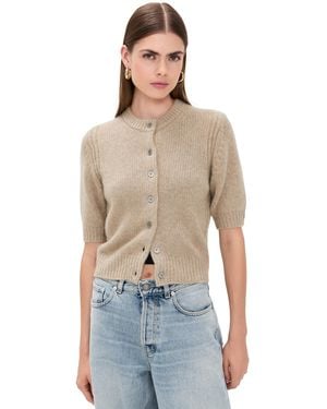 White + Warren Cashmere Elbow Sleeve Cardigan - Blue