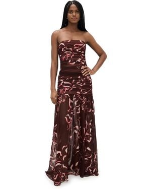 retroféte Annalise Silk Dress - Red