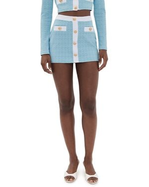 L'Agence Coco Colorblock Chic High Waist Skirt - Blue
