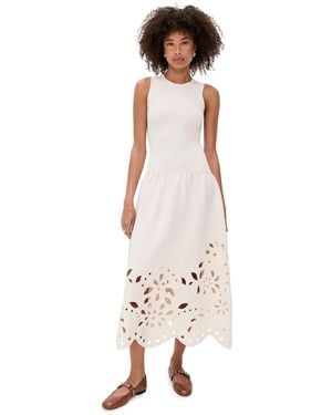 Ulla Johnson Rosaline Sleeveless Drop Waist Knit Midi Dress - Natural
