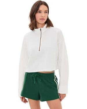 Free People Celeste Quarter Zip Sweatshirt - Green