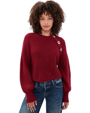 Cinq À Sept Keren Baroque Embellished Pullover - Red