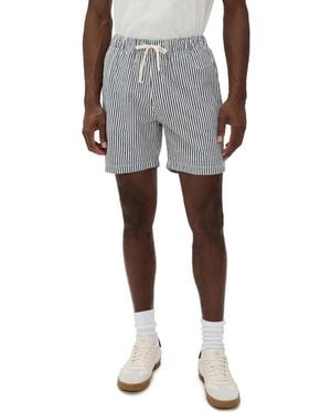 Save Khaki Hemp Stripe Easy Shorts 6 - Black