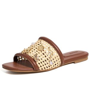 Jonathan Simkhai Caspian Raffia Netted Sandals - Multicolor