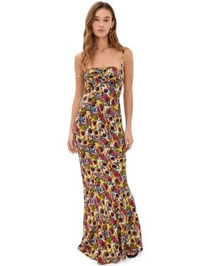 Saloni Renee Long Dress - Multicolor
