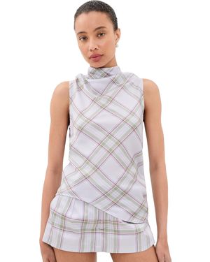 Marques'Almeida Lightweight Drill Cowl Neck Top - White