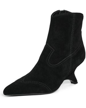 Jonathan Simkhai Shadow Suede Western Ankle Boots - Black