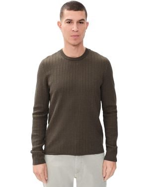 Rag & Bone Harvey Rib Long Sleeve Crew Sweater - Black