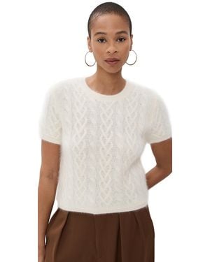 SABLYN Cashmere Shrunken Crewneck Tee - White