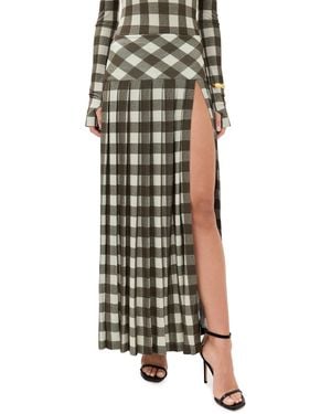 Norma Kamali Pleated Long Skirt With Slit - Black