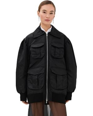 Simone Rocha Puff Sleeve Multi Pocket Bomber Jacket - Black