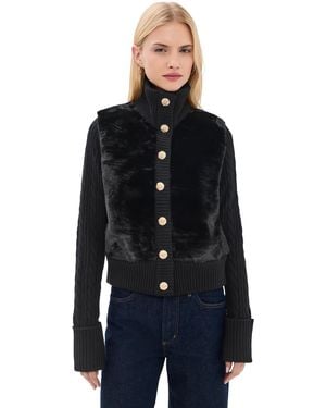 Cara Cara Logan Faux Fur Cardigan - Black