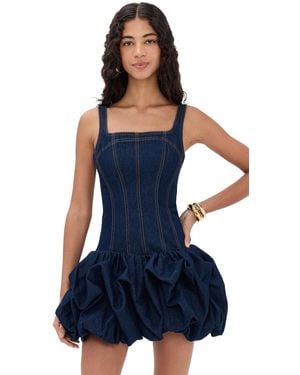 Aje. Briar Denim Mini Dress - Blue