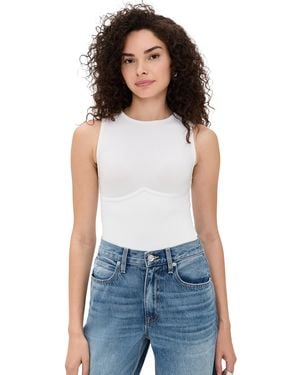 Fleur du Mal Hourglass Rib Thong Bodysuit - Blue