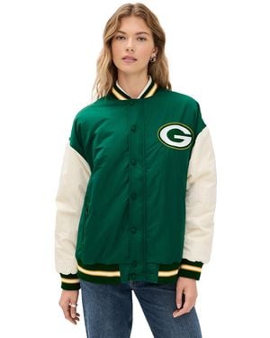 Terez Packers Colourblock Bomber Jacket - Green