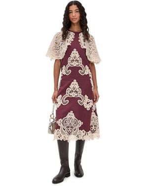 Sea Medina Lace Midi Dress - Red