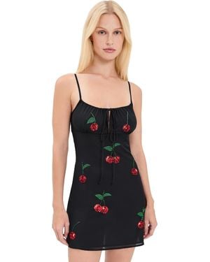 Leslie Amon Cherry Slip Dress - Black