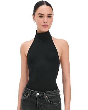 Commando Ballet Turtleneck Halter Thong Bodysuit - Black