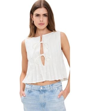 Vrg Grl Valeria Linen Top - White