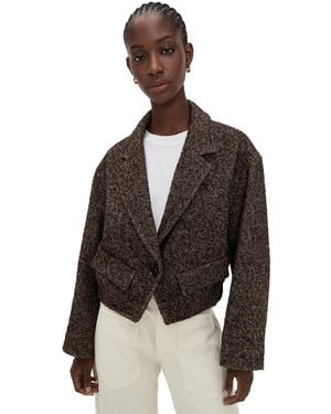 Apiece Apart Ria Cropped Back Jacket - Black