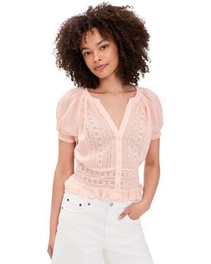 Alice + Olivia Kathryn Lace Trim Blouse - Multicolor