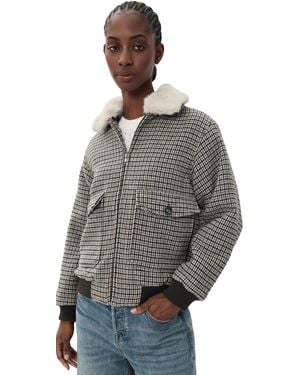Z Supply Tavi Plaid Bomber Jacket - Black