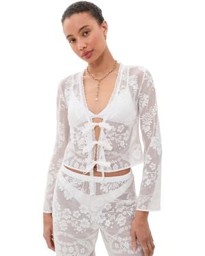 LoveShackFancy Stacellea Top - White