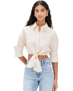 STAUD Lisa Linen Top - White