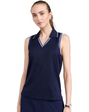 Ralph Lauren Sleeveless Tour Pique Cricket Polo - Blue