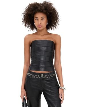Miaou Lupe Leather Corset - Black