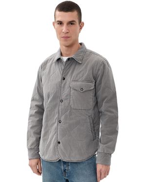 Save Khaki Flight Quilted Shirt Jacket - Gray