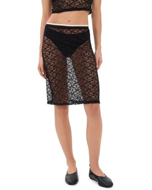 Lioness Laguna Lace Midi Skirt - Black