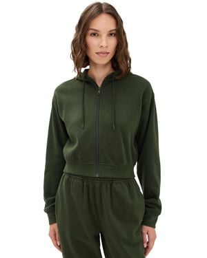 Beyond Yoga Luxe Fleece Zip Up Hoodie - Green