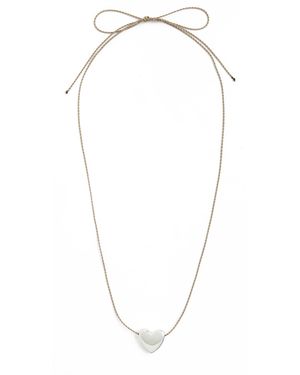Annika Inez Small Heart Necklace - White