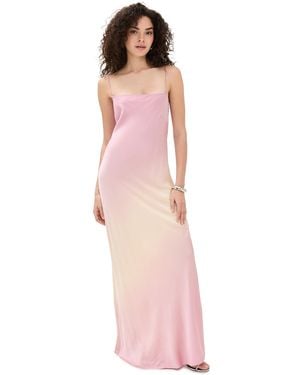 GOOD AMERICAN Satin Slip Maxi Dress - Pink
