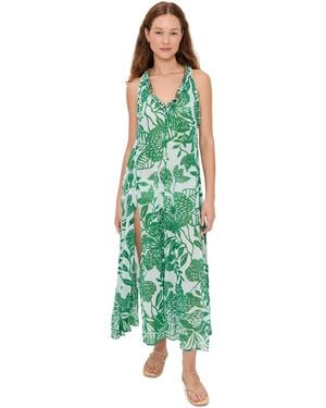 Poupette Nava Sari Gauze Long Dress - Green