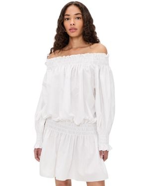 Norma Kamali Long Sleeve Peasant Mini Dress - White