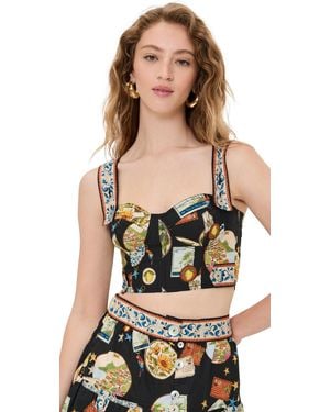 FARM Rio Topstiching Lastex Top - Black