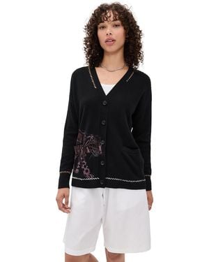Las Sureñas Snow Leopard Cardigan - Black